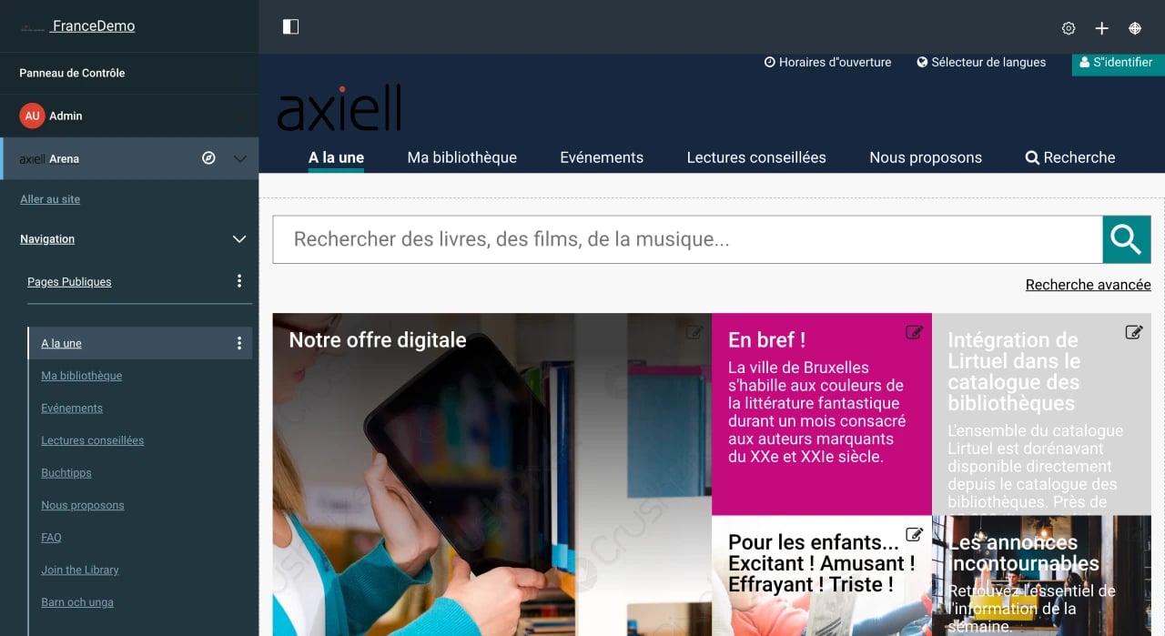 back-office de Liferay - Quria