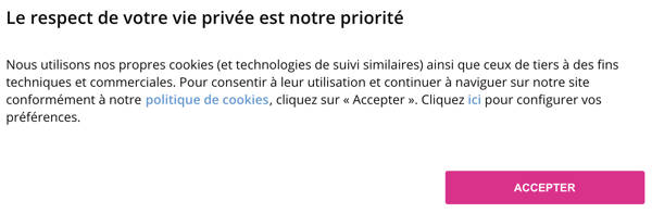 dark patterns - exemple de bandeau cookies