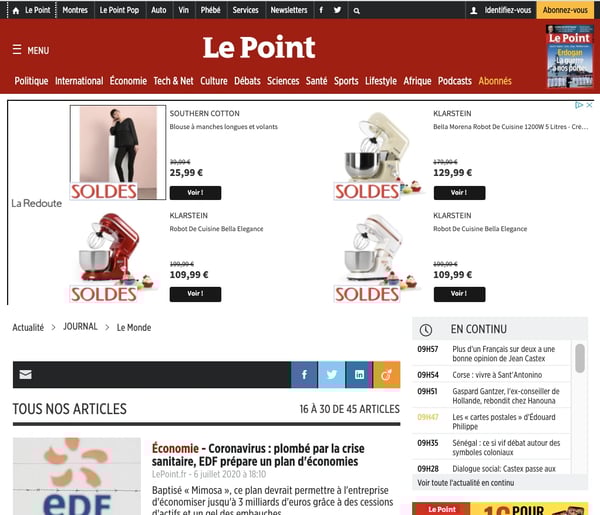 disparition des cookies tiers - exemple de retargeting