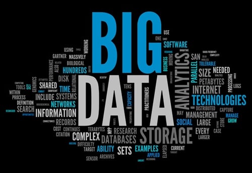 Photo avec les mots-clés d'un big data