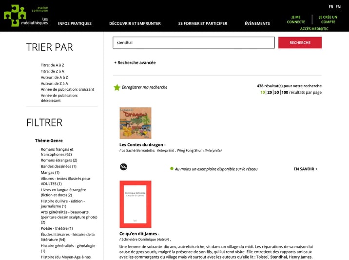 moteur de recherche - médiathèque Plaine Commune