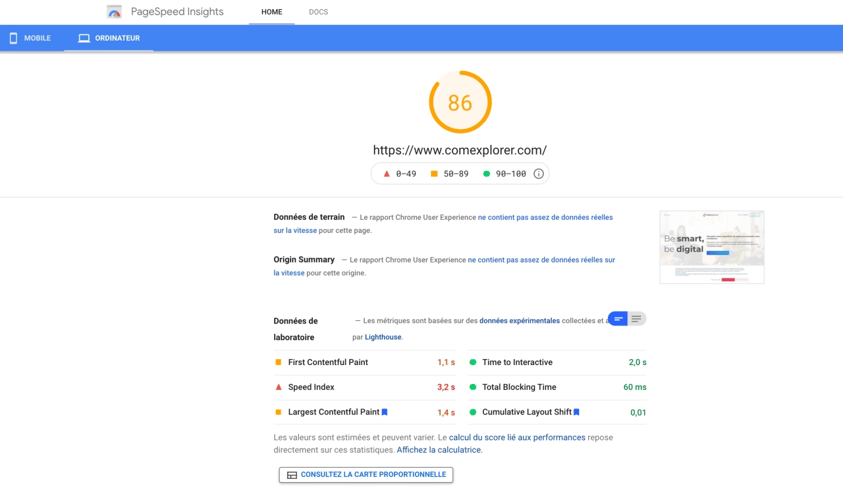 page speed insights