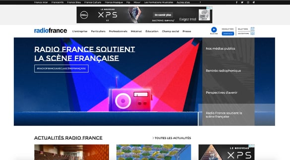 radiofrance - exemple site drupal - desktop
