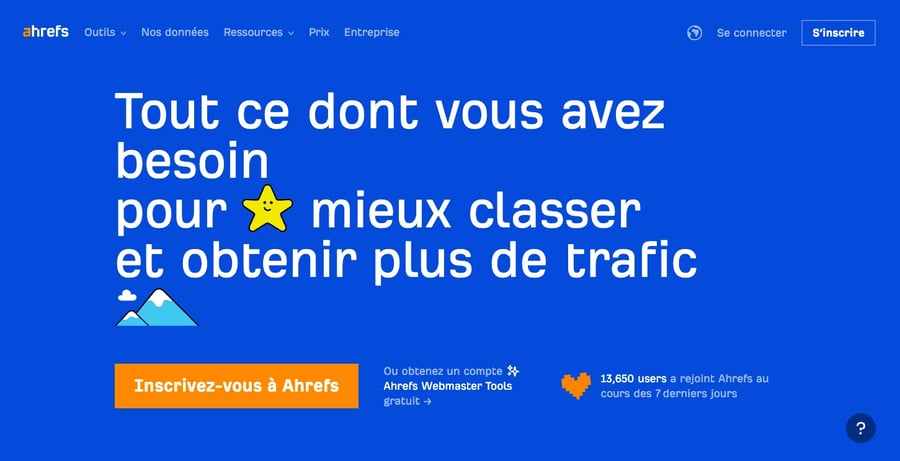 Sur cette capture d'écran, l'interface de Ahrefs