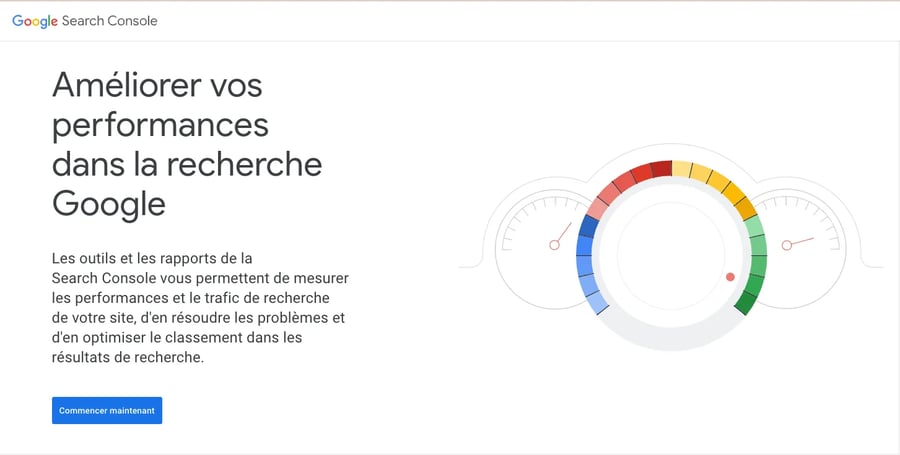 Sur cette capture d'écran, l'interface de Google Search Console.