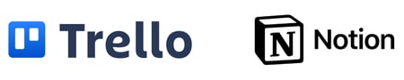 Logos de solutions pour améliorer la productivité : Trello et Notion