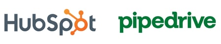 Logos de solution NoCode pour des CRM : HubSpot et Pipedrive