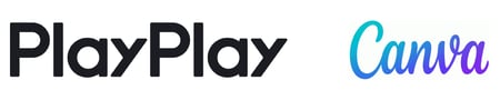 Logos de solutions NoCode pour la création de vidéo : PlayPlay et Canva