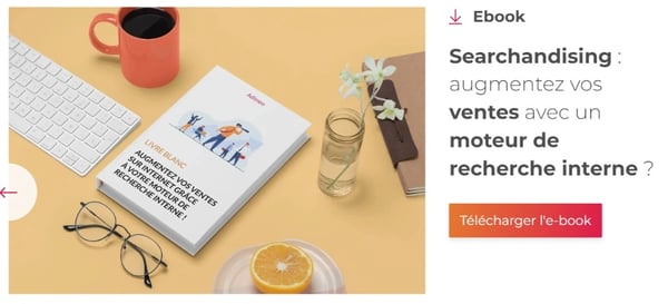 Sur cette capture d'écran, un CTA invitant le visiteur à télécharger un e-book