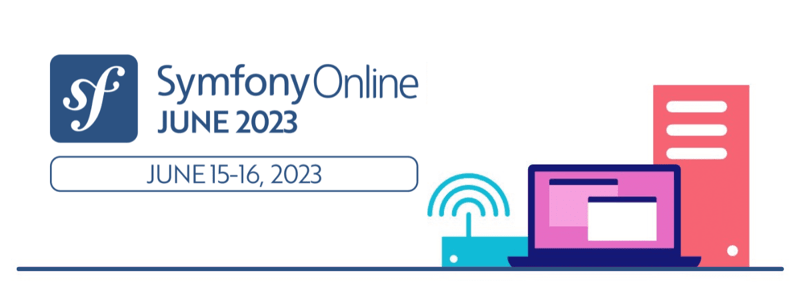 Bannière annonçant les 2 jours de conférence "Symfony Online 2023"