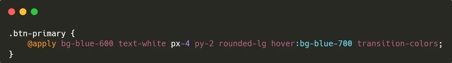 Exemple d’utilisation de la directive @apply de TailwindCSS pour créer une classe CSS réutilisable