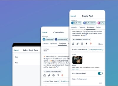 Une capture d'écran de la publication d'un Instagram reel depuis l'application mobile HubSpot