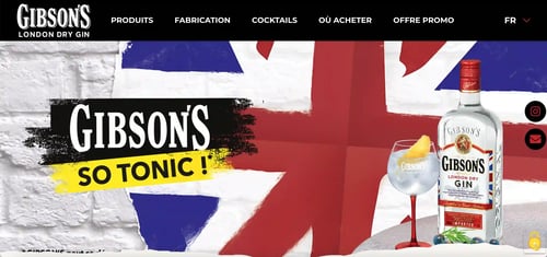 Capture d'écran du site de Gibson's réalisé par Adimeo sous Drupal