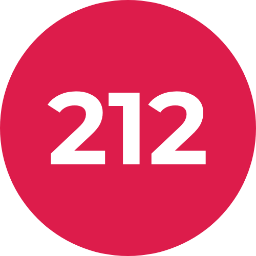 Le nombre 212 sur un fond rouge