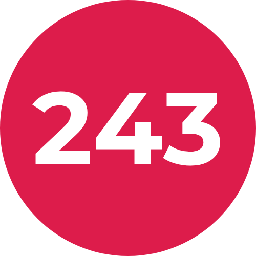 Chiffre 243 projets audités dans un cercle rouge