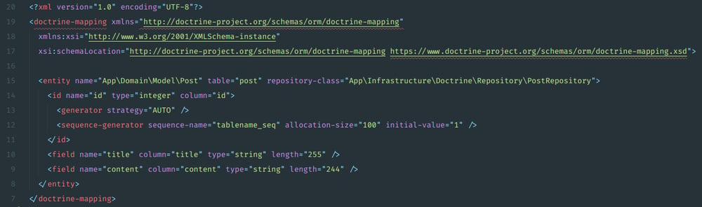 capture d'écran d'un bout de code issu de la doc XML