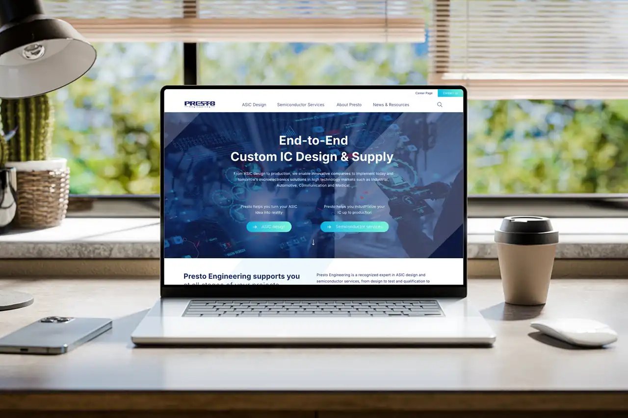 Le site de Presto Engineering développé par Adimeo avec le CMS HubSpot