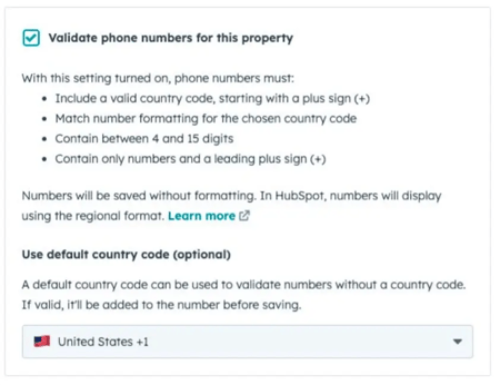 Capture d'écran d'une validation automatique des propriétés