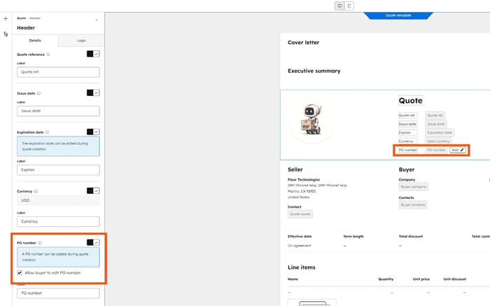 Capture d'écran pour illustrer la possibilité d'enrichir les devis