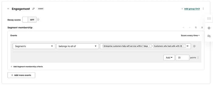 Capture d'écran pour illustrer comment affiner le scoring client