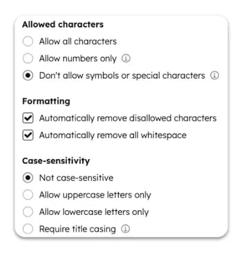 Capture d'écran de l'interface d'HubSpot avec la fenêtre des champs texte