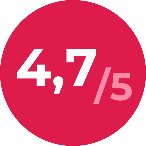 Note de satisfaction client de 4,7 sur 5