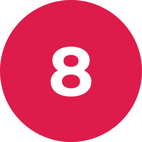 Picto avec le chiffre 8 dans un cercle rouge