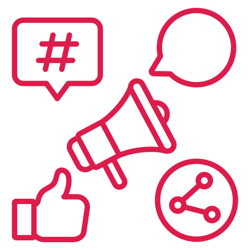 Picto avec plusieurs identifiants de réseaux sociaux