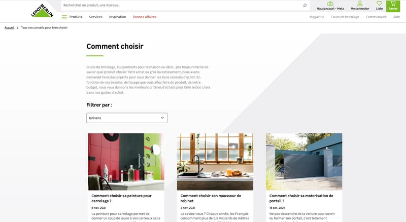 pratique ecommerce 2022 - contenu Leroymerlin
