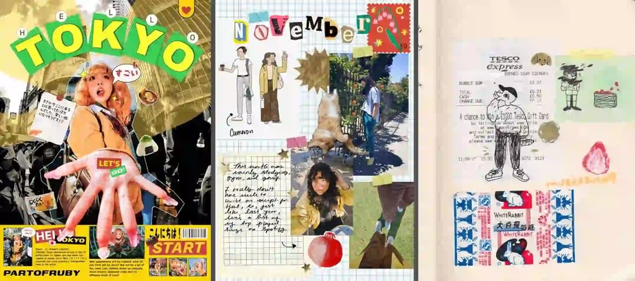 Exemple de la tendance collage et DIY