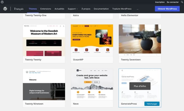 Thèmes dans le référentiel WordPress.org