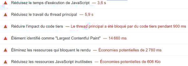 Sur cette capture d’écran, des recommandations qu’il donne pour corriger les problèmes.