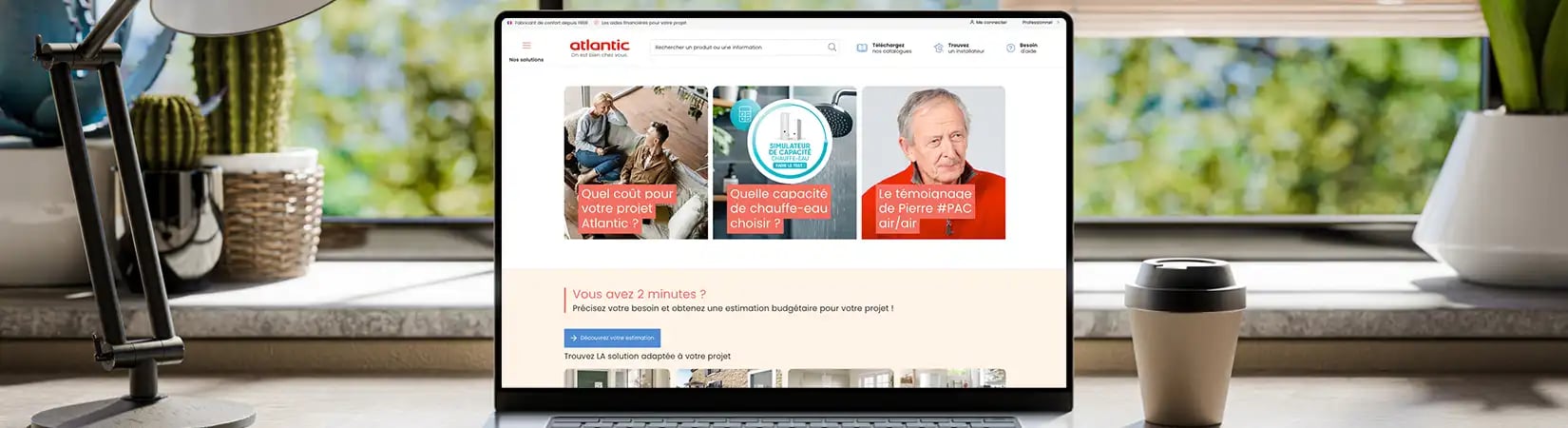 Photo mettant en avant le nouveau site Internet d'Atlantic suite au travail d'UX et UI Design des experts d'Adimeo