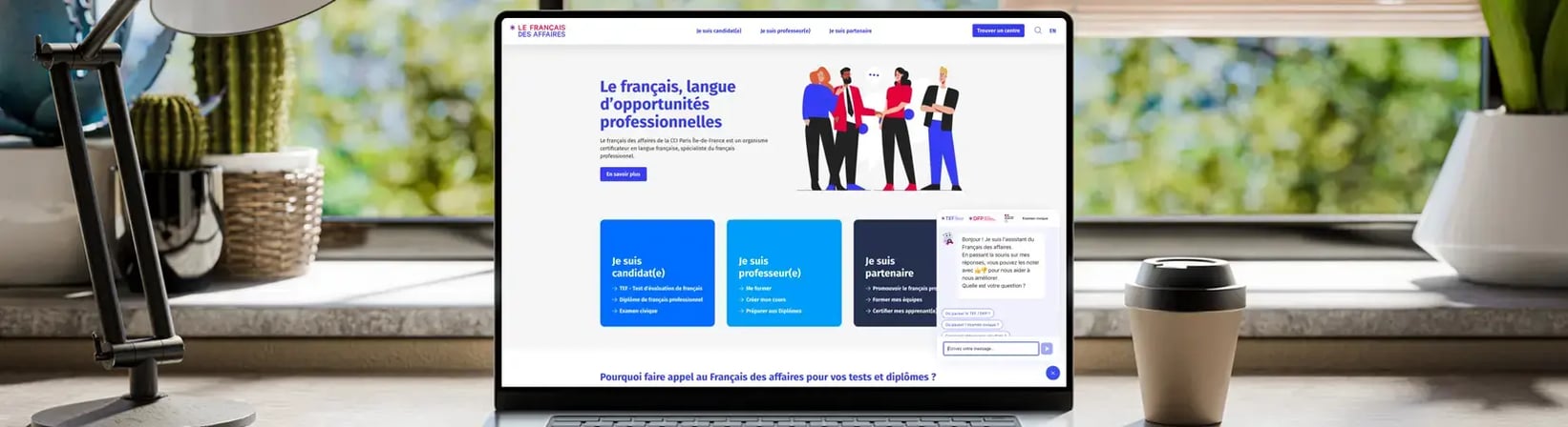 Le site du français des affaires avec son chatbot