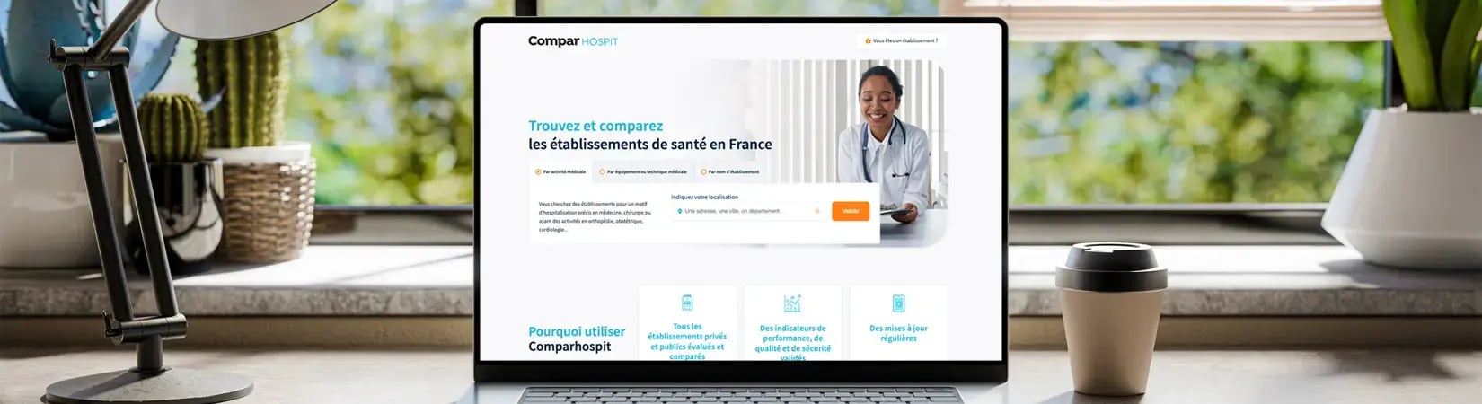 Capture d'écran du site comparhospit