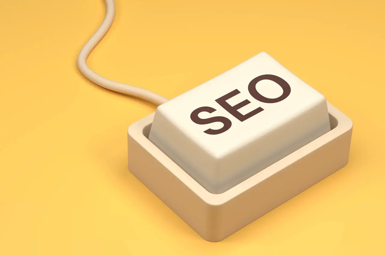 Gros plan sur une touche d'un clavier d’ordinateur avec l'acronyme SEO inscrit. L'inscription représente l’optimisation technique pour les moteurs de recherche, le classement des sites Web et la visibilité en ligne.