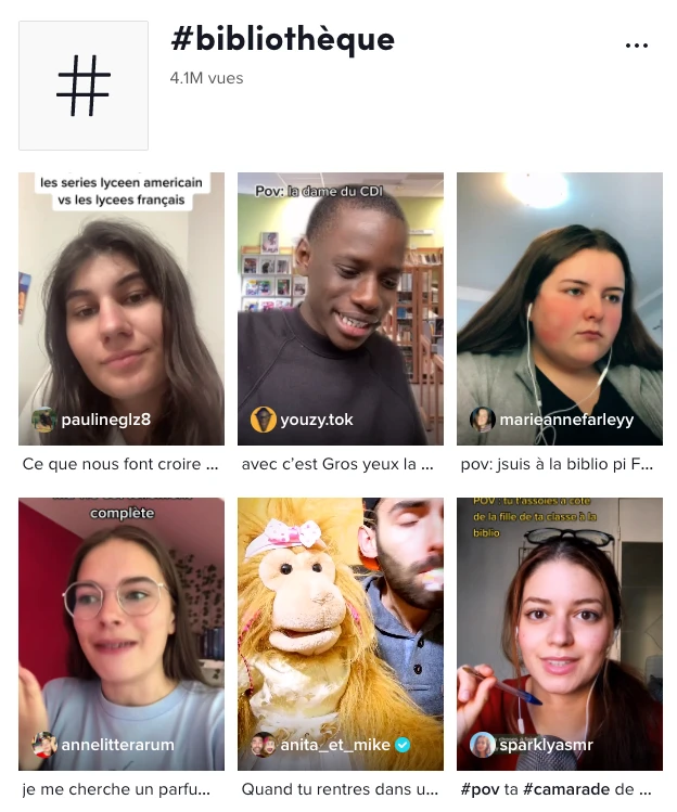 Compte Tiktok #bibliotheque