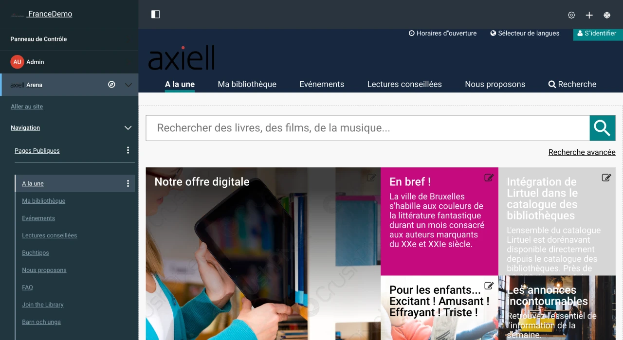 back-office de Liferay - Quria