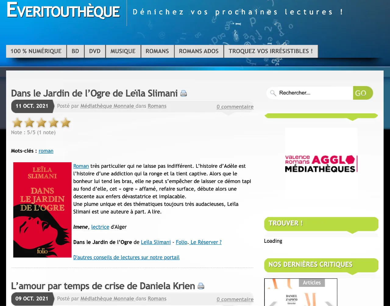 blog Everitoutheque - lecture chronologique des posts