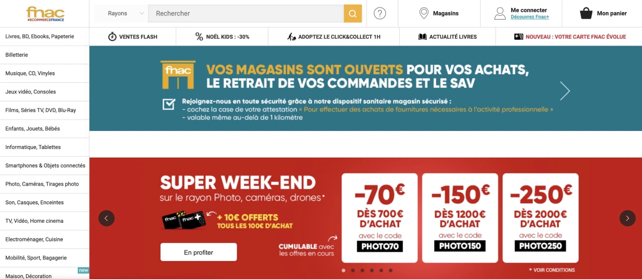 exemple business modele - site ecommerce B2C - fnac