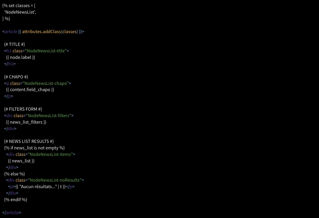 Capture d'écran d'un extrait de code