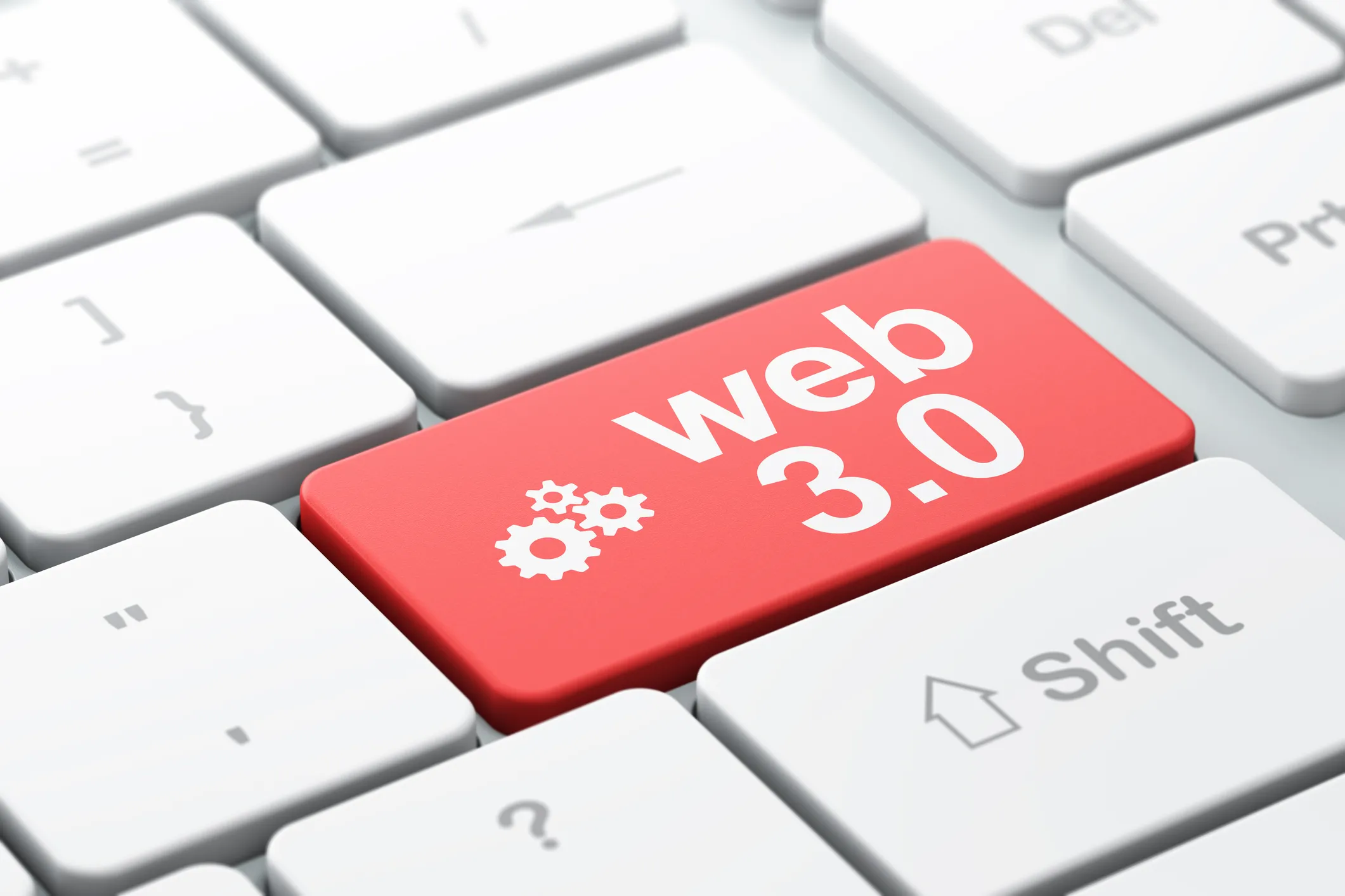 Qu'est-ce que le WEB 3.0 ? La photo représente une partie d'un clavier d'ordinateur avec inscrit une des touche : web 3.0 en blanc sur fond rouge