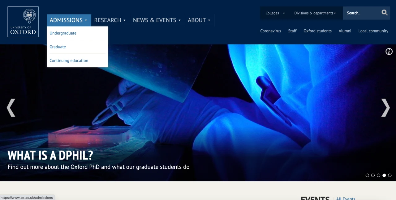 Des entrées par cibles pour l’Université d’Oxford